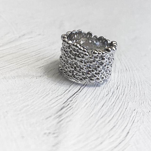 BEAUTY&YOUTH UNITED ARROWS(ビューティアンドユースユナイテッドアローズ)のWide grain silver ring No.734 レディースのアクセサリー(リング(指輪))の商品写真