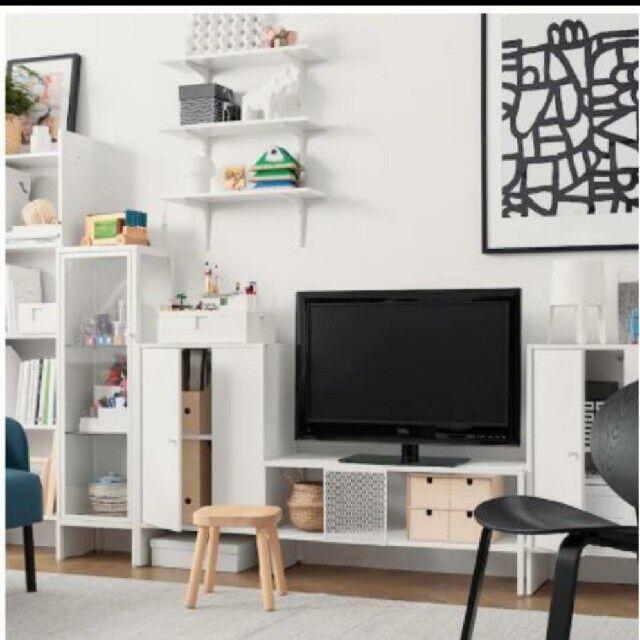 IKEA(イケア)の【新商品】イケア　ＩＫＥＡ　テレビ台,　メタル/ホワイト　　★新品・送料込み インテリア/住まい/日用品の収納家具(リビング収納)の商品写真