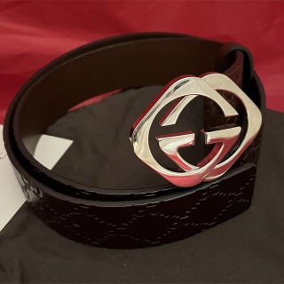 グッチ(Gucci)のGUCCI☆シマレザーGGベルト　未使用(ベルト)