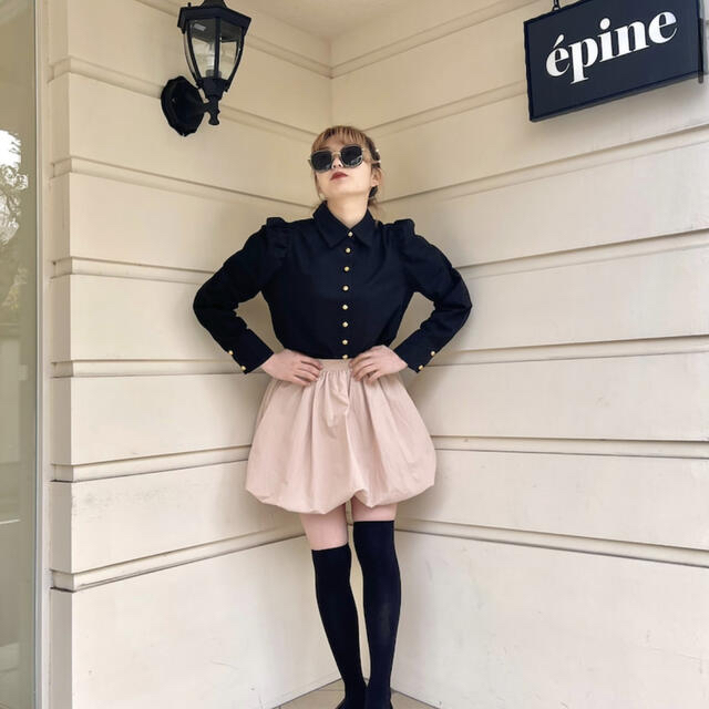 エピヌ　balloon volume mini skirt pink beige レディースのスカート(ミニスカート)の商品写真