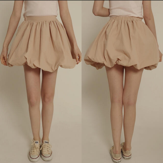 エピヌ　balloon volume mini skirt pink beige