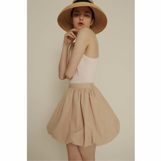 エピヌ　balloon volume mini skirt pink beige(ミニスカート)