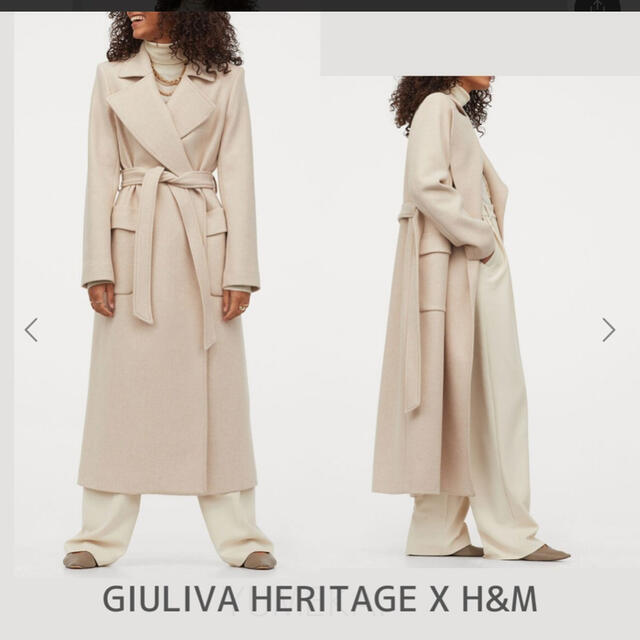 H&M(エイチアンドエム)のタグ付き☆Giuliva Heritage x H&M ウールブレンドコートXS レディースのジャケット/アウター(ロングコート)の商品写真