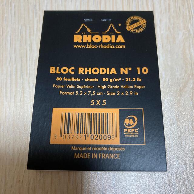 BLOC(ブロック)のRHODIA ミニブロックロディア No.10 インテリア/住まい/日用品の文房具(ノート/メモ帳/ふせん)の商品写真