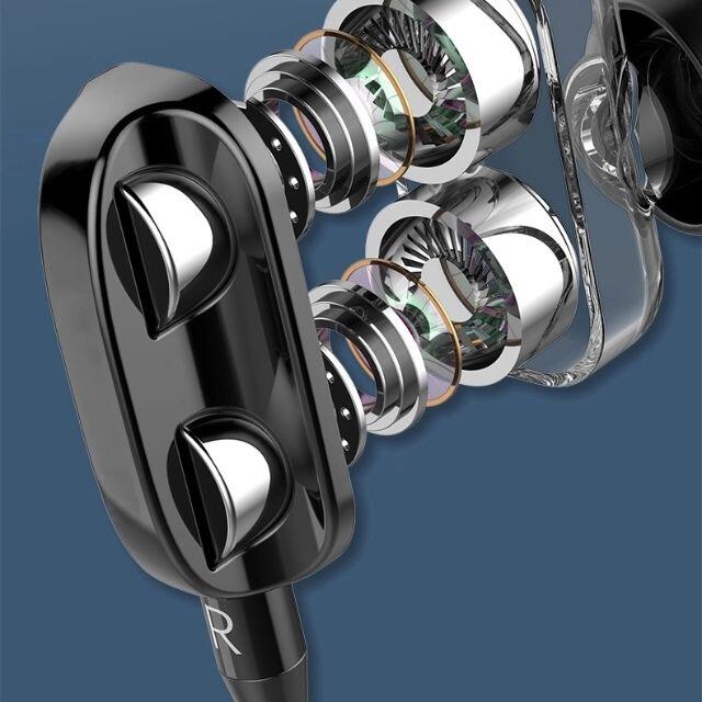 3.5mmプラグ　イヤホン　有線　4D　立体音響　高音質　 新品 青, スマホ/家電/カメラのオーディオ機器(ヘッドフォン/イヤフォン)の商品写真