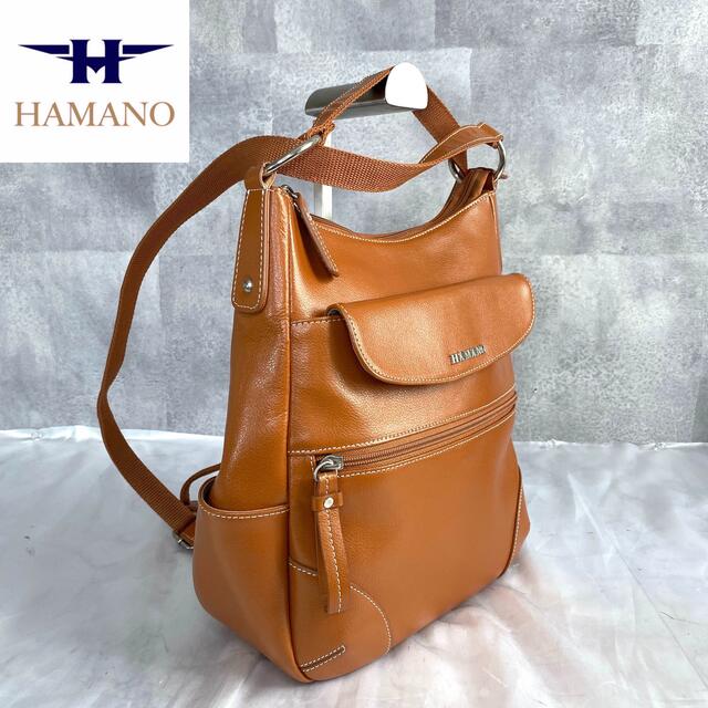 【超美品】HAMANO 濱野皮革工藝 3way ライトブラウン A4 リュック