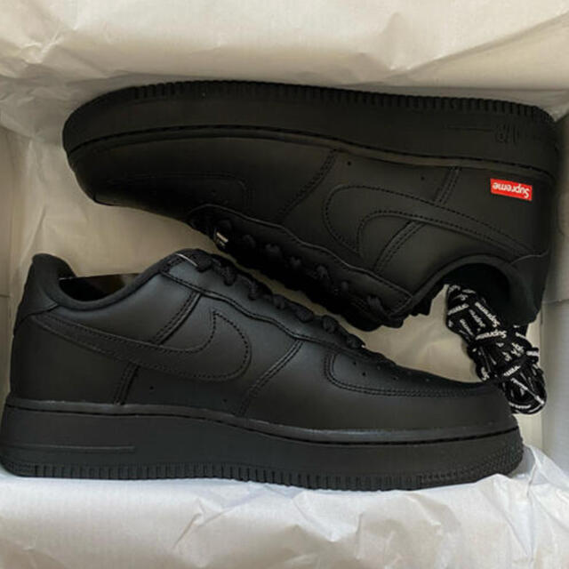 靴/シューズSupreme Nike Air Force 1 Black US8 26cm