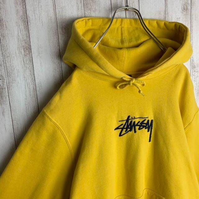 STUSSY   希少カラーステューシーセンター刺繍 肉厚パーカー