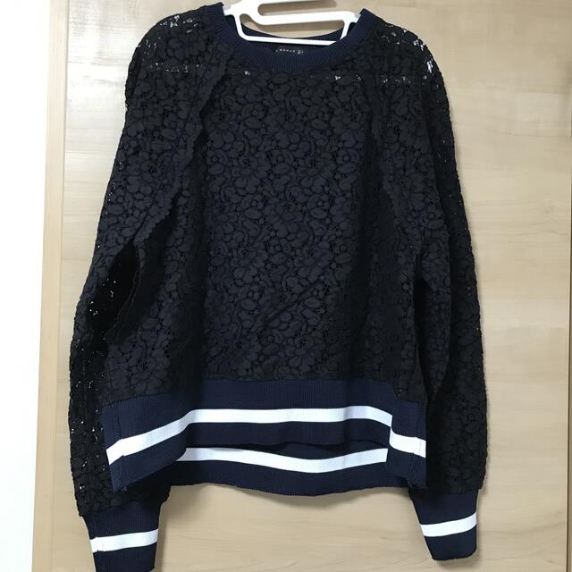 ZARA(ザラ)のZARA レーススウェット　M⭐︎ レディースのトップス(トレーナー/スウェット)の商品写真