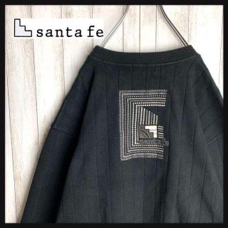 【santafe】サンタフェ バック刺繍  フェイクファー ブルゾン 黒 2XL