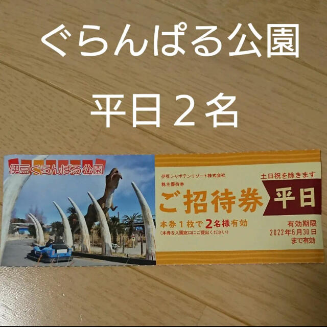 伊豆ぐらんぱる公園　ご招待券【平日2名様分】 チケットの施設利用券(遊園地/テーマパーク)の商品写真