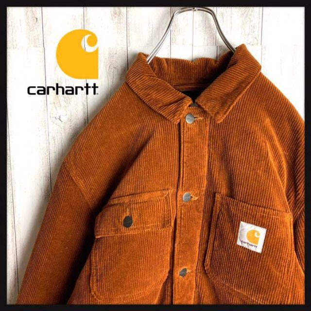 希少 90s カーハート carhartt チェックシャツ 刺繍 オレンジ