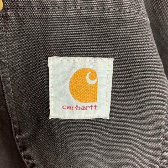 carhartt  ダックジャケット　ブラック　企業ロゴ　襟コーデュロイ