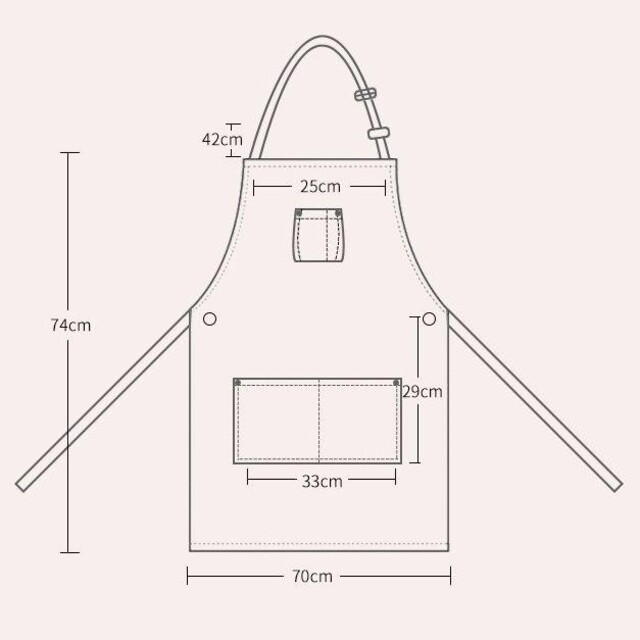 デニムエプロン  オシャレ ガーデンエプロン 作業エプロン 4ポケット インテリア/住まい/日用品のキッチン/食器(その他)の商品写真