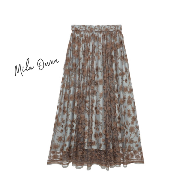 【最終値下げ】Mila Owen✳︎ギャザーフレアフローラル刺繍スカート | フリマアプリ ラクマ