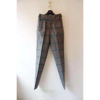 コモリ(COMOLI)のNEAT BELTLESS PANTS Wool Plaid サイズM(スラックス)