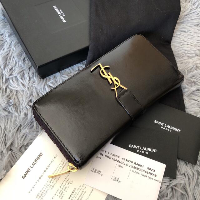 美品 saintlaurent イヴサンローラン 長財布 ラウンドファスナー