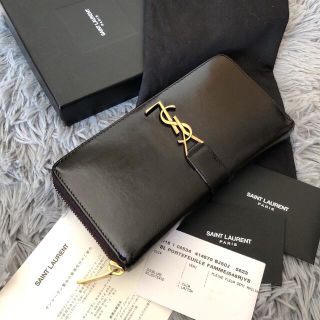 サンローラン(Saint Laurent)の美品 saintlaurent イヴサンローラン 長財布 ラウンドファスナー(財布)