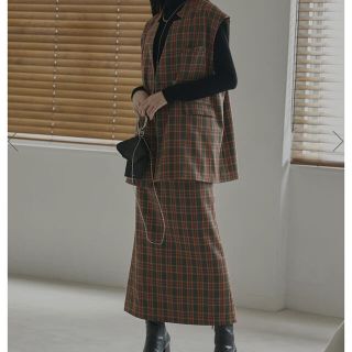 アメリヴィンテージ(Ameri VINTAGE)のアメリヴィンテージ　OTONA WRAP VEST SET UP DRESS(ロングスカート)