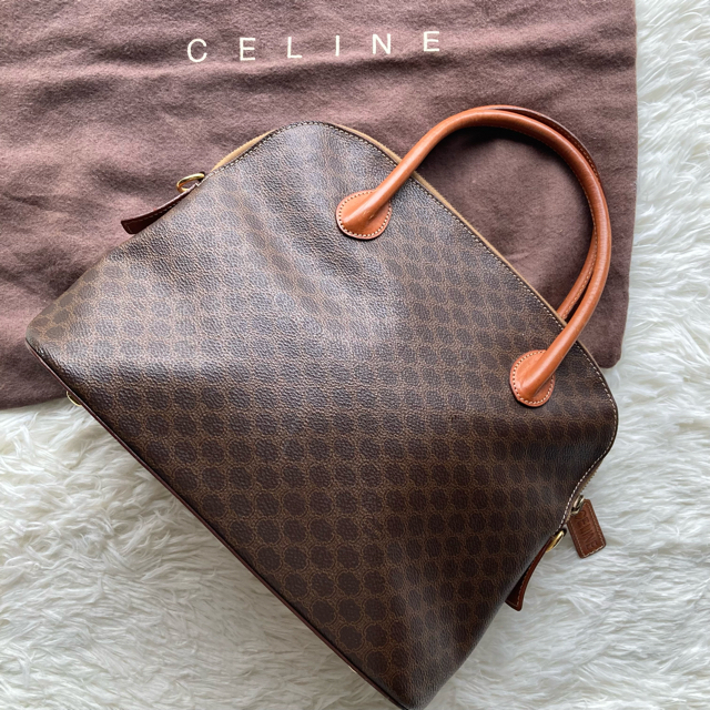 美品 レア Celine セリーヌ マカダム柄ハンドバッグ ガンチーニ 金具 美品 レア Celine セリーヌ マカダム柄ハンドバッグ ガンチーニ 金具