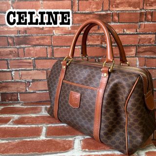 セリーヌ(celine)の美品　セリーヌ　ハンドバッグ　ミニボストン　マカダム柄　レザー　PVC 金具(ハンドバッグ)