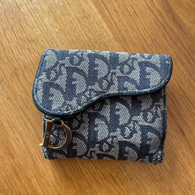 Dior(ディオール)のDior キャンバス×レザー ジャガードロゴ 三つ折り財布  レディースのファッション小物(財布)の商品写真