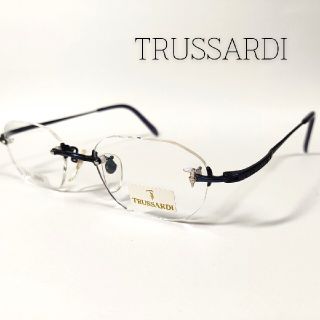 トラサルディ(Trussardi)のTRUSSARDI ブルー ツーポイント メガネフレーム 日本製 06(サングラス/メガネ)
