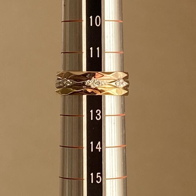 新品未使用　Pt950/K18  天然ダイヤモンド スリーカラー　リング レディースのアクセサリー(リング(指輪))の商品写真