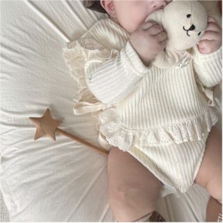 スタイ よだれかけ エプロン ベスト ベビー フリルスタイ ワッフル