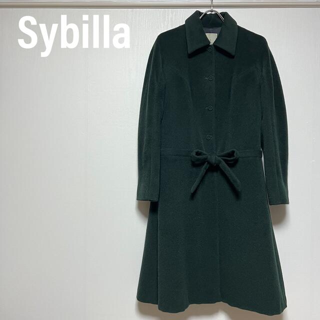 Sybilla(シビラ)のシビラ　Sybilla ロングコート　リボン　デザインコート　ウール　定価7万 レディースのジャケット/アウター(ロングコート)の商品写真