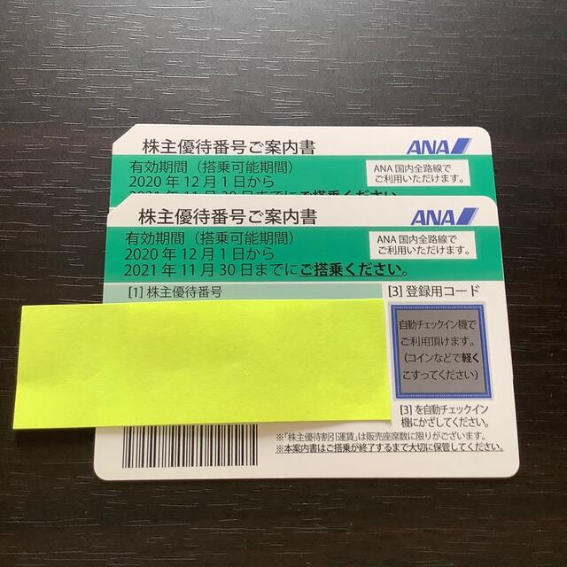 ANA株主優待券　2枚セット チケットの優待券/割引券(その他)の商品写真