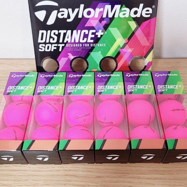TaylorMade(テーラーメイド)のテーラーメイド ディスタンス+ ソフト ゴルフボール マッドピンクのみ 18個 スポーツ/アウトドアのゴルフ(その他)の商品写真