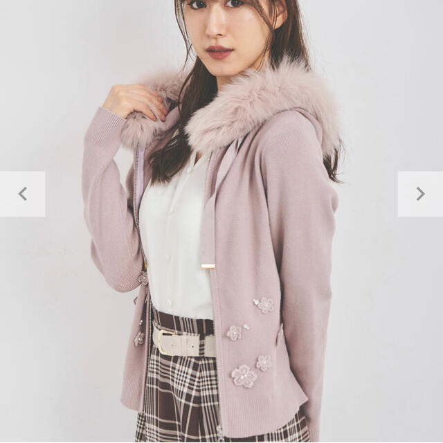 新品タグ付き レッセパッセ ファー付きニットパーカー | www.jarussi