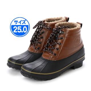 【新品 未使用】防寒ブーツ ボア メンズ ブラウン 25.0cm JW217(長靴/レインシューズ)