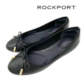 ロックポート(ROCKPORT)の【美品】ROCKPORT ロックポート レザー フラットシューズ 黒 23cm(ローファー/革靴)