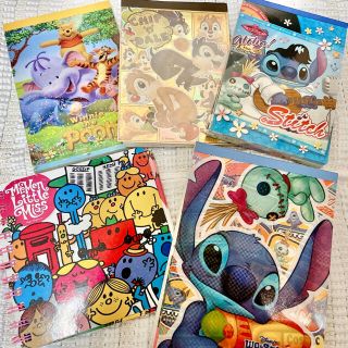 ディズニー(Disney)のメモ帳5冊セット(ノート/メモ帳/ふせん)