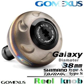 シマノ(SHIMANO)の【ゴメクサス】チタン製/GALAXYノブ/38mm/ブラック Jupiter(リール)