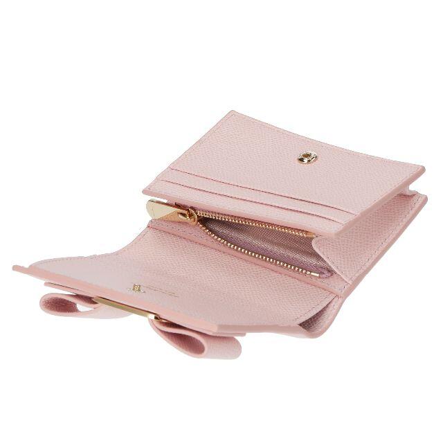未使用 正規品 フェラガモ 二つ折り財布 レディース ピンク レザー