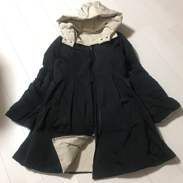 フォクシー リバーシブル トゥインズダウンコート ベージュ×ブラック