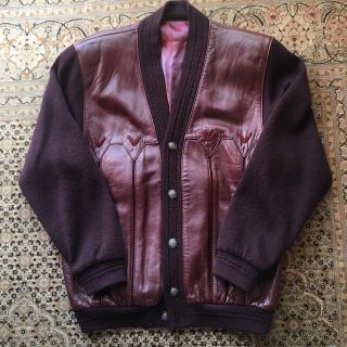 ニードルス(Needles)のVintage レザー切り替え　カーディガン  (レザージャケット)