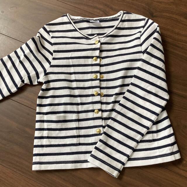 PETIT BATEAU(プチバトー)のプチバトー　ボーダー　カーディガン　8ans キッズ/ベビー/マタニティのキッズ服女の子用(90cm~)(カーディガン)の商品写真