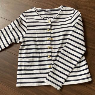 プチバトー(PETIT BATEAU)のプチバトー　ボーダー　カーディガン　8ans(カーディガン)