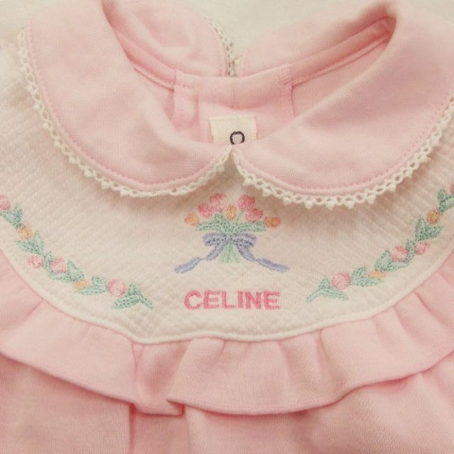 celine(セリーヌ)のセリーヌ トップス パンツ セットアップ フレア コットン ピンク 80 女の子 キッズ/ベビー/マタニティのベビー服(~85cm)(シャツ/カットソー)の商品写真