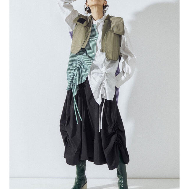 un3d ブラックの通販 by miumiu｜ラクマ サイドギャザーボリュームスカート 正規品通販