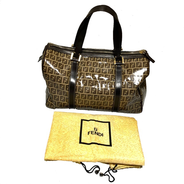FENDI フェンディ ズッキーノ柄 ミニボストン ハンドバッグ FENDI フェンディ ズッキーノ柄 ミニボストン ハンドバッグ