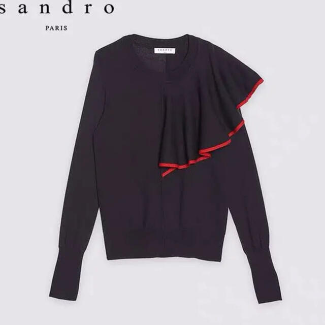 Sandro(サンドロ)のSandro Paris フリル　ニット　サイズ3 レディースのトップス(ニット/セーター)の商品写真