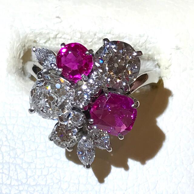 ☆Pt900 ルビー1.56ct&ダイヤ2.85ctリング ☆