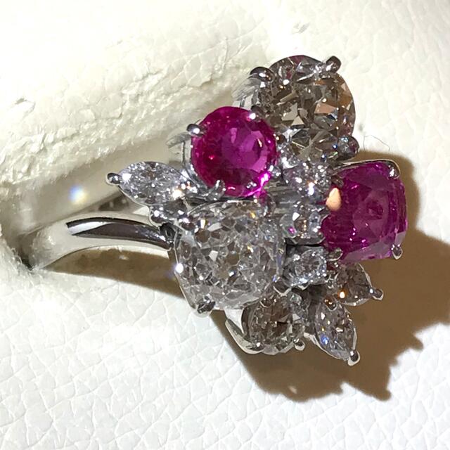 ☆Pt900 ルビー1.56ct&ダイヤ2.85ctリング ☆