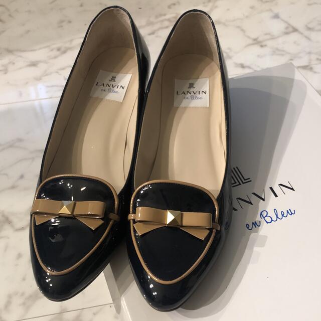 LANVIN en Bleu(ランバンオンブルー)の【美品】 LANVIN en Bleu ランバンオンブルー リボン　パンプス　 レディースの靴/シューズ(ハイヒール/パンプス)の商品写真