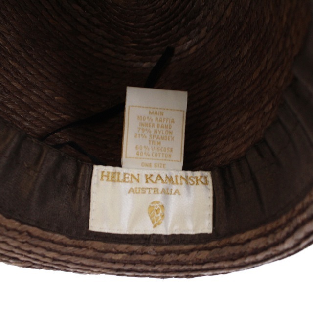 HELEN KAMINSKI(ヘレンカミンスキー)のヘレンカミンスキー HELEN KAMINSKI 帽子 ハット 麦わら 中折 茶 レディースの帽子(ハット)の商品写真
